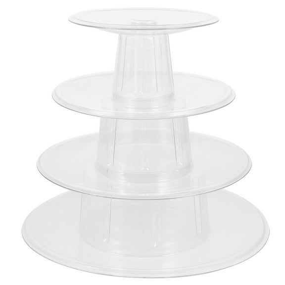 Monyance Four-tier Macaron Stand Clear Macaron Tower Cupcake Stand Wedding Display Tray(7.09X7.09X7.09Inches)