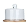 thumbnail image 1 of Monyance Fresh-keeping Cover Wooden Cake Stand with Glass Dome Lid for Weddings, Birthdays, and Showers(7.09X7.09X5.51Inches), 1 of 10