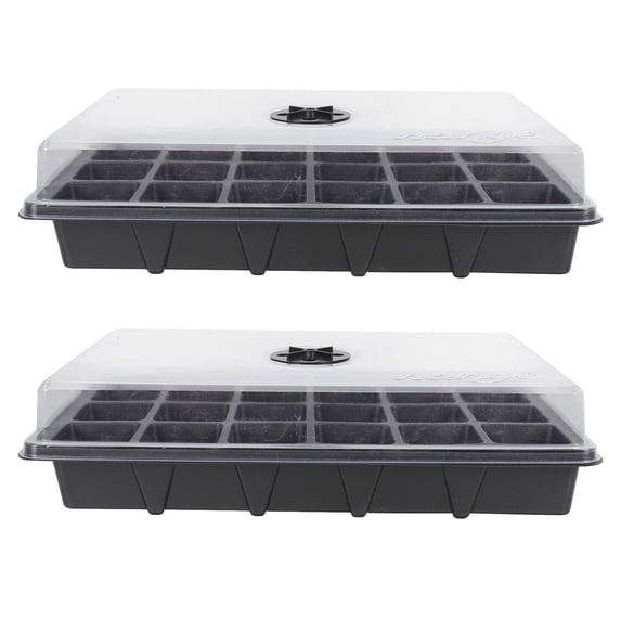 Monyance Gardening Tray Cabilock Seedling Starter Trays with Lid - 2Pcs 2 Cells Plant Grow Kit(14.96X9.06X3.54Inches)