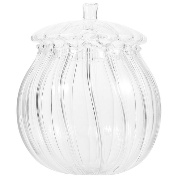 Monyance Glass Containers Clear Glass Candy Dish with Lid for Home Organization and Decor(4.33X4.33X3.15Inches)