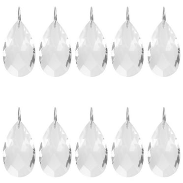 Monyance Hanging Crystals for Lamp 10 Clear Glass Teardrop Chandelier Pendants for Jewelry/Lamp Making(1.5X0.79X0.79Inches)