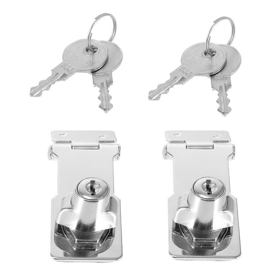 Monyance Hasp Lock with Keys Hasp Keyed Lock Safety Door Latches Locks Knob Locking Gate Cabinet Metal Security Keys Small Replacement Latch Catch(3.15X1.3X1.18Inches)