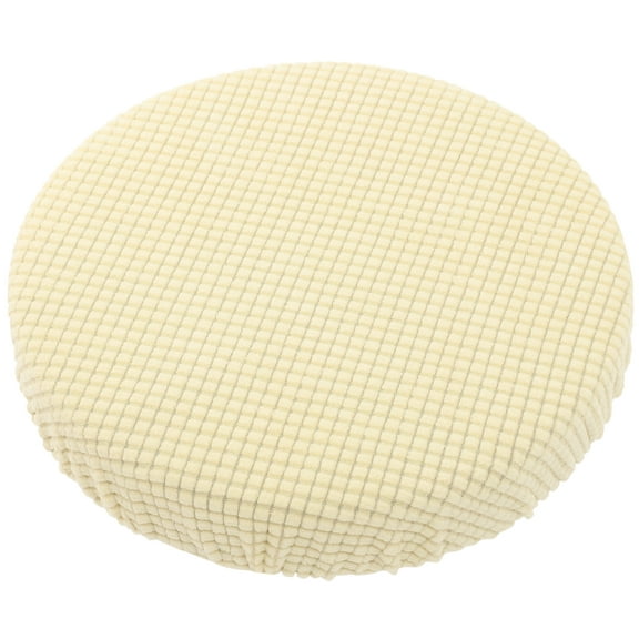 Monyance Home Use Cover Round Bar Stool Cover Washable Elastic Dining Chair Slipcover Beige(11.81X11.81X1.97Inches)