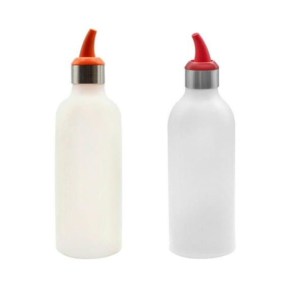 Monyance Ketchup Bottle 2-Pack Squeeze Bottles for Condiments and Sauces with Caps(7.87X2.52X2.52Inches)