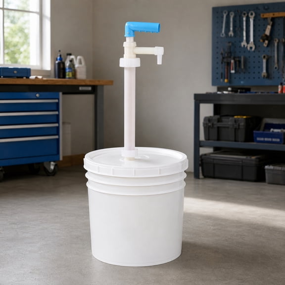 Monyance Manual Dispensing Pump 20L Bucket Pump Dispenser for Shampoo, Paint, Condiments - Blue/White(18.9X4.72X2.17Inches)