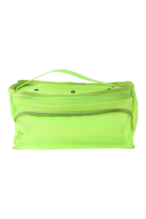 Monyance Mesh Backpack Woolen Line Container Net Bag with Three Vent Holes Mesh Bag Portable Mesh Tote Pack for Home Shop Storage Supplies (Light Green)(13.78X7.48X5.91Inches)