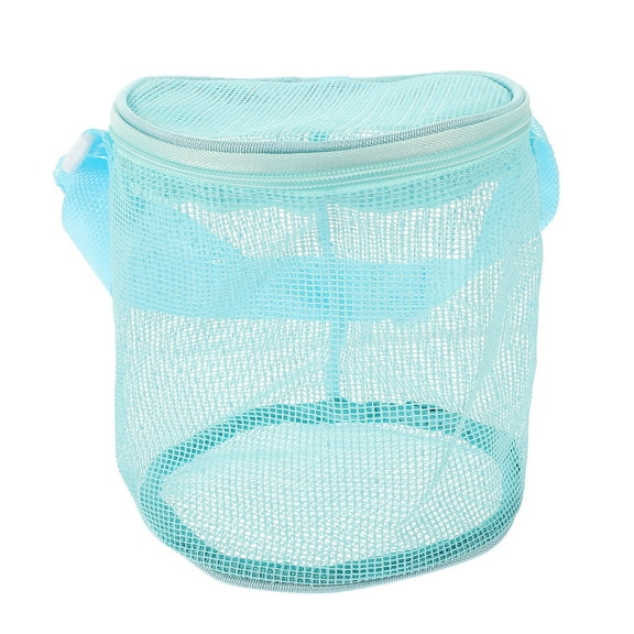 Monyance Mesh Beach Bag Kids Beach Toys Shell Bags Mesh Bag for Storage - Sky Blue(6.3X6.1X6.1Inches)