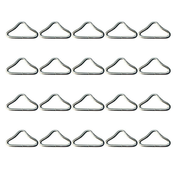 Monyance Metal Triangle Rings 20 Trampoline Spring Buckle Triangle Rings V-Shaped Accessories(1.69X1.02X0.18Inches)