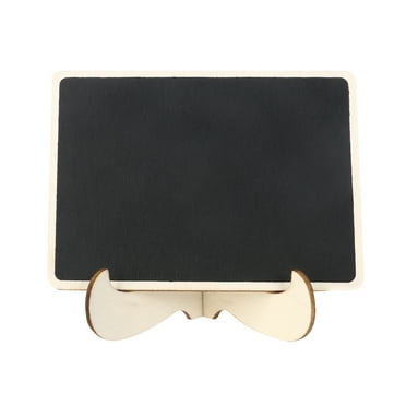 Monyance Mini Blackboard Sign Mini Wooden Chalkboard Easel with Stand for Table Display and Labels(3.94X2.95X0.12Inches)