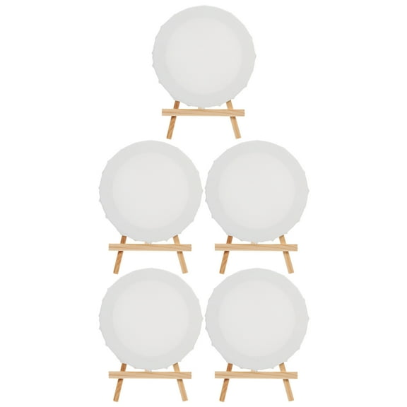 5 Sets Mini Canvas and Easel DIY Mini Easel for Desktop Picture Display Stands