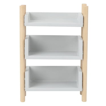 Monyance Mini Storage Rack Wooden Storage Shelf for Kids' Pretend Play (Grey)(4.69X3.23X1.54Inches)