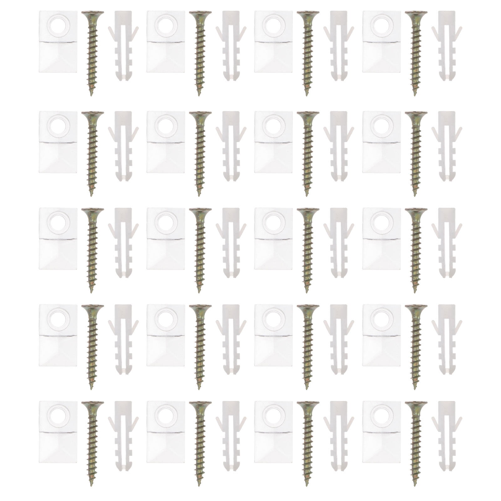 Monyance Mirror Hanging Kit 50 Sets of Plastic Mirror Holder Household Mirror Mounting Anchor Hanging Kit(0.83X0.51X0.2Inches)
