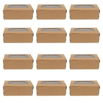 Monyance Muffin Box 12 Kraft Paper Cake Boxes with Window - Party Favor & Pastry Packaging(5.31X2.76X1.97Inches)