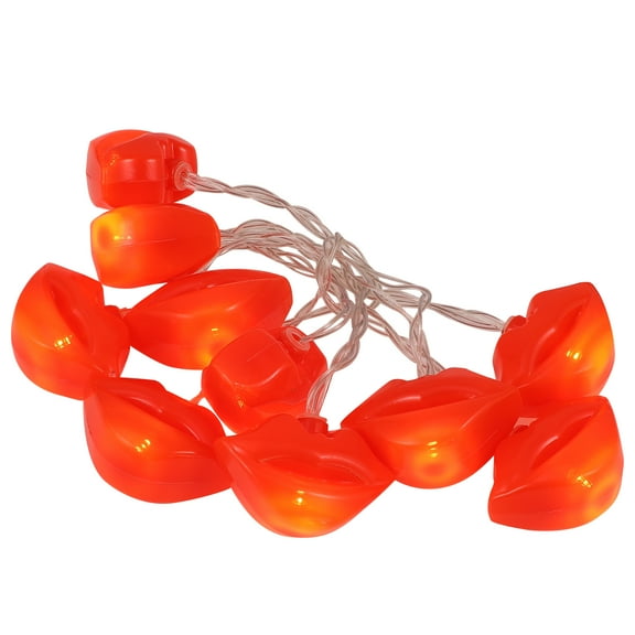Monyance Outdoor Light 1 Set Red Lip Shape String Lights Decorative Atmosphere Lamp String (No Battery)(59.06X2.17X1.57Inches)