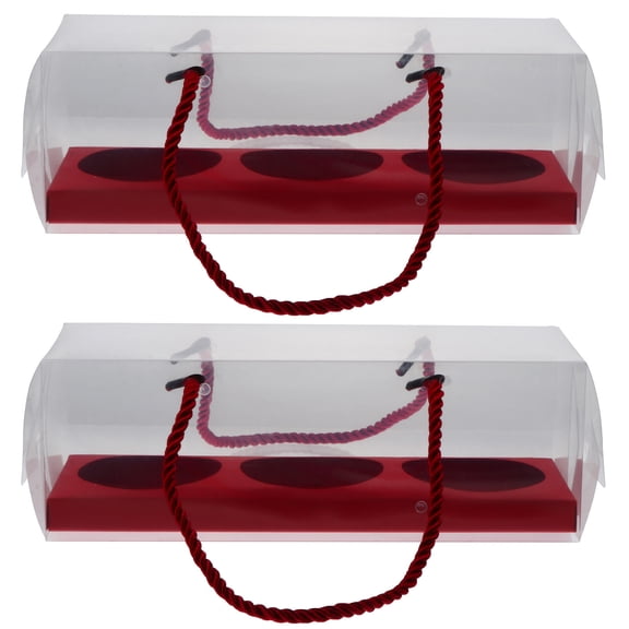 Monyance Packing Boxes 10Pcs Clear Cupcake Box with Handle for Desserts(8.86X3.15X3.15Inches)