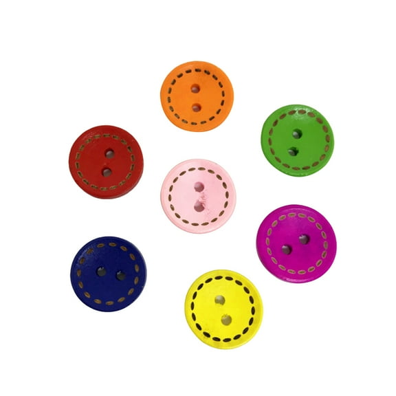 Monyance Painting Wooden Buttons 100 Wooden 2-Hole Buttons for Sewing & Scrapbooking(0.59X0.59X0.12Inches)