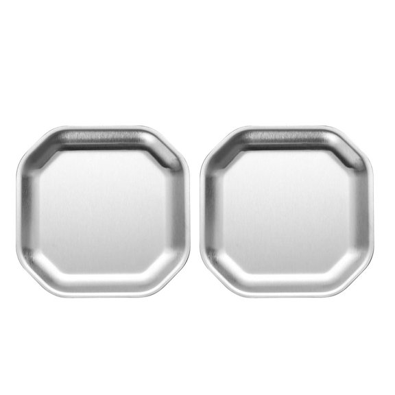 Monyance Pickle Plates Stainless Steel Sauce Bowls - Octagonal Dipping Dish Set(4.72X4.72X0.12Inches)