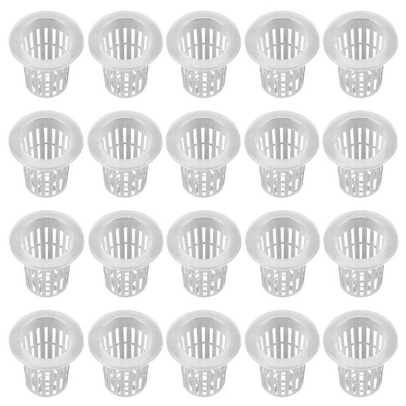 Monyance Plant Nursery Pots 50Pcs Hydroponic Net Cups for Aquaponics & Orchids - Slotted Mesh Nursery Pots(2.4X2.4X1.5Inches)