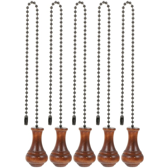 Monyance Pull Chain for Light Fixtures Wooden Ceiling Fan Light Pull Chain Set - 5pcs(12.6X0.94X0.94Inches)