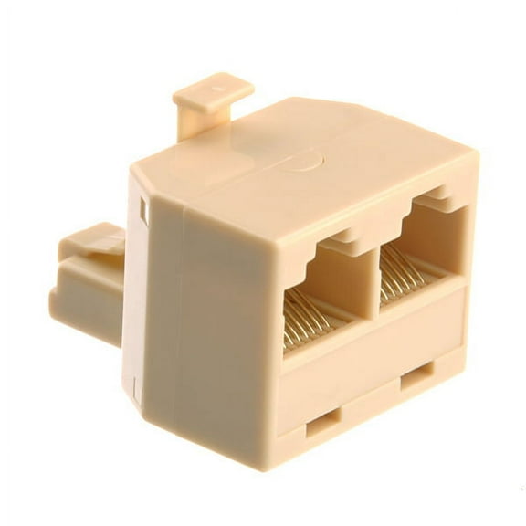 Monyance RJ45 8-pin 1 Male to 2 Female Ethernet Network Cable Extension Coupler Connector (Beige) RJ45 8-pin 1 Male to 2 Female Ethernet Network Cable Extension Coupler Connector (Beige)