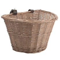 Monyance Rattan Basket Wicker Bike Basket Vintage Front Storage (Beige)(13.78X10.24X8.66Inches)