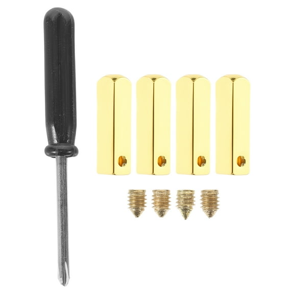 Monyance Repair Shoe Lace Tips 1 Set Shoelace Aglets Quadrilateral Shoelace Tips DIY Shoelace Accessories (Golden)(1.77X0.24X0.24Inches)