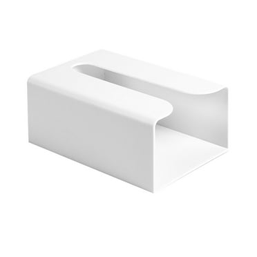 Monyance Roll Paper Holder Adhesive Tissue Box Holder Wall Mount for Kitchen Bathroom (White)(7.48X5.12X3.15Inches)
