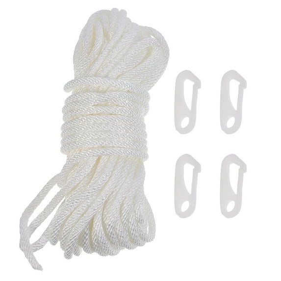 Monyance Rope for Flagpole Flag Pole Rope Braid Nylon High Strength Halyard with Hooks - 6mm(610.24X0.24X0.24Inches)