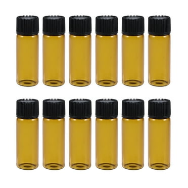 Monyance Sample Bottle 12Pcs 5ml Transparent Clear Small Glass Bottles Screw Vials Brown Sample Bottle Containers(0.59X0.59X1.77Inches)