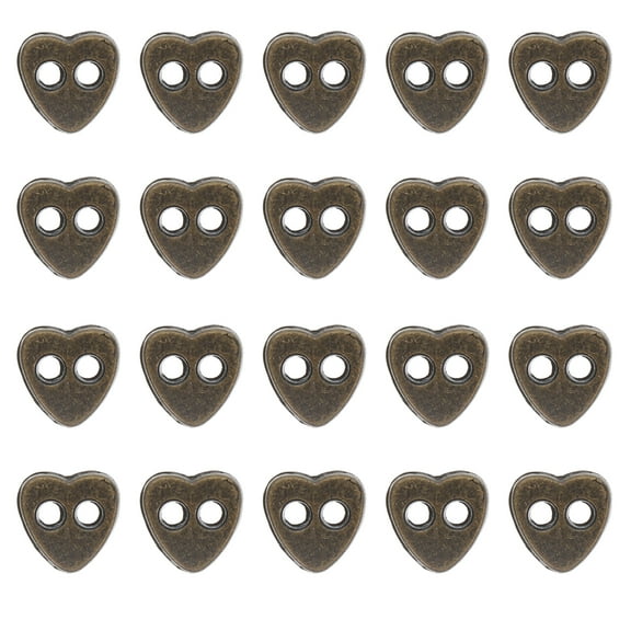 Monyance Sewing Buttons 100Pcs Miniature Heart Button Alloy Doll Clothes Buttons(0.16X0.16X0.04Inches)