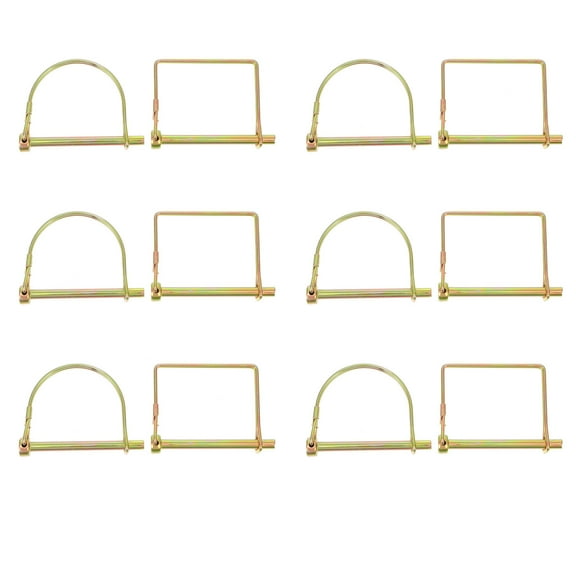 Monyance Shaft Locking Hitch Pin 12PCS Wire Retainer D-Shaped Pin Heavy Duty Coupler Pin(3.15X2.36X0.39Inches)