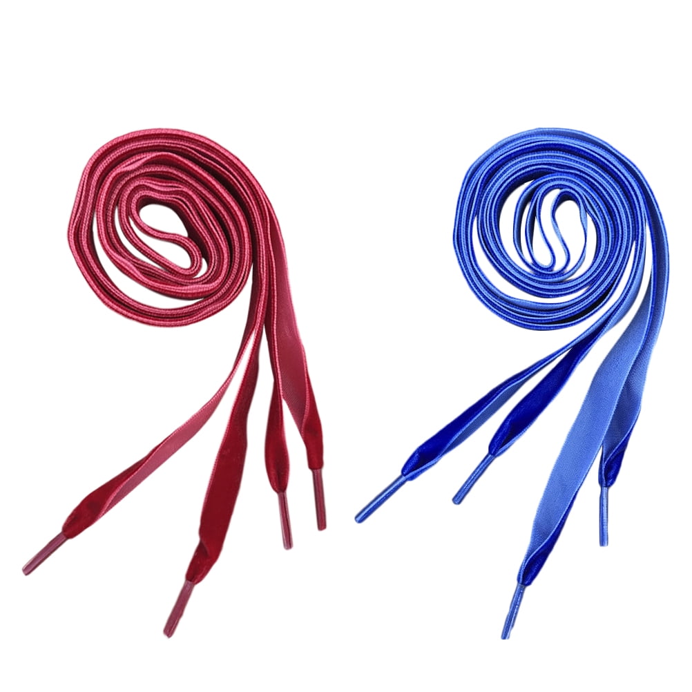 Monyance Shoe String 2 Pairs Flat Shoelaces 140cm Blue+Claret(55.12X0 ...