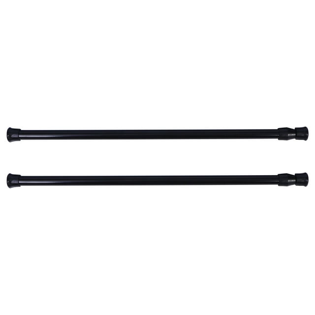 Monyance Shower Curtain Rod Adjustable Tension Shower Curtain Rods - 2 Pack Black(15.75X0.79X0.79Inches)
