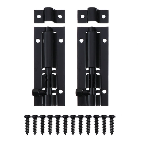 TAILTOSS 2Sets Black Stainless Steel Barrel Bolt Lock with Double Protection for Home Use