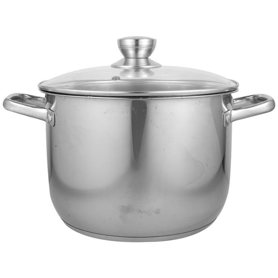 Monyance Stainless Steel Stainless Steel 26cm Soup Pot with Lid for Home Kitchen(10X7.87X6.61Inches)