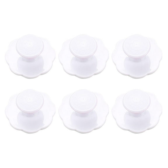 Monyance Sticky Door Knobs 6Pcs Adhesive Cupboard Drawer Handles Cabinet Knobs Helper(2.17X2.17X0.98Inches)