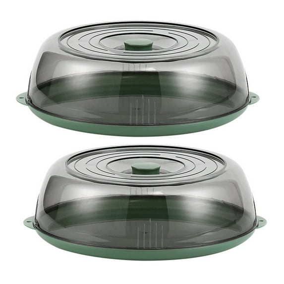 Monyance Table Food Cover Kitchen Plate Dome Cover: 2Pcs Serving Tray Storage for Picnic(9.84X9.84X3.54Inches)