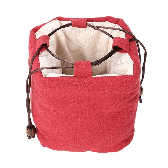 Monyance Tea Set Pouch Portable Chinese Gong Fu Tea Set Storage Bag Red(4.72X4.33X4.33Inches)