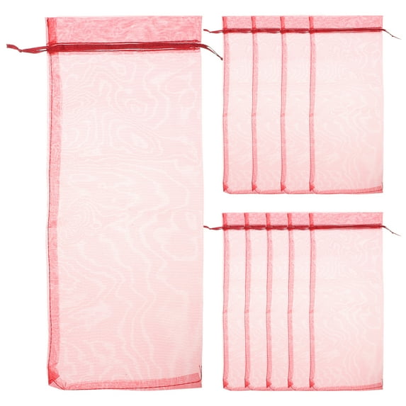 Monyance Wine bottle bags 10pcs Organza Bag Champagne Holder for Party/Home - Red(14.57X5.71X0.08Inches)