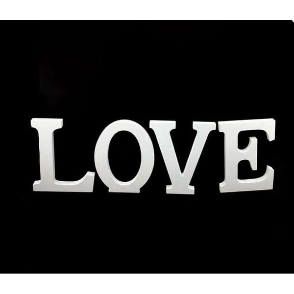 Monyance Wooden letter wedding decoration LOVE Wooden Letters Wedding Decoration Wedding Present (White)(3.15X3.15X0.47Inches)