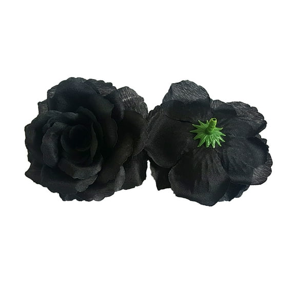 TAILTOSS Artificial Flowers Silk Black 20Pcs 3.1x3.1x1.6In