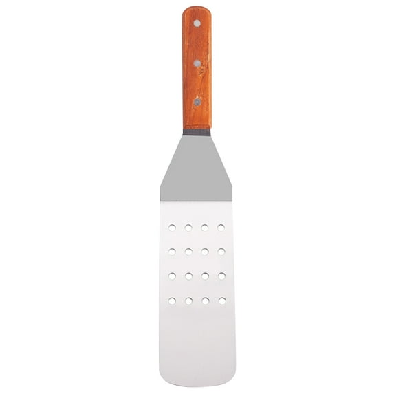 Monyance barbecue shovel Stainless Steel Long Spatula Wood Handle for Home Restaurant(14.37X2.87X0.79Inches)