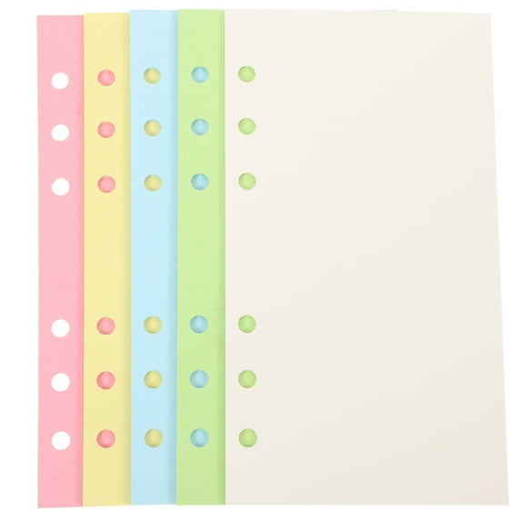 Monyance binder paper 100 Sheets Blank Colored A6 Loose Leaf Paper 6-hole Punched Binder Refill Paper(6.77X3.74X0.31Inches)