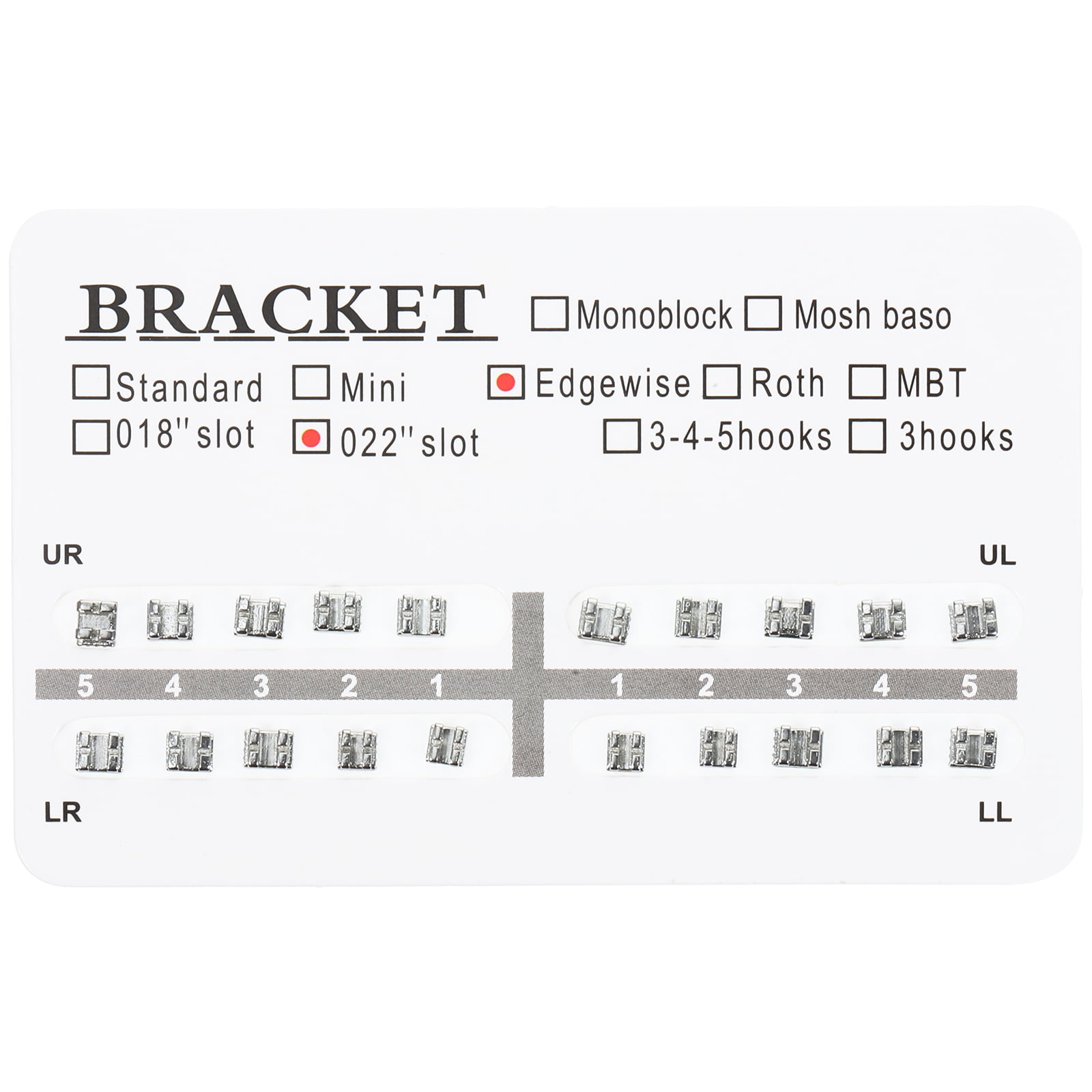 Monyance braces brackets Stainless Steel Teeth Brace Bracket Orthodontic Brace Bracket Safe Brace Bracket(3.35X2.13X0.08Inches)