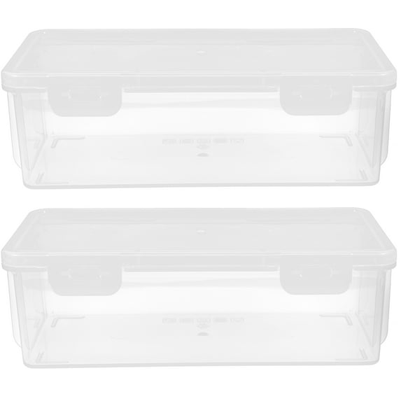 Monyance bread loaf container 2pcs Airtight Plastic Food Storage Containers for Bread and Cereal(7.48X3.74X2.36Inches)