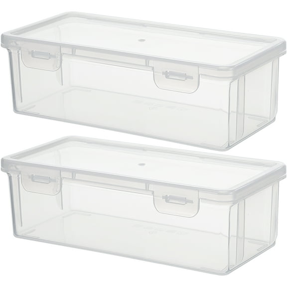 Monyance bread loaf storage container Clear Plastic Bread Box 2Pcs for Fresh-keeping(7.48X3.74X2.36Inches)