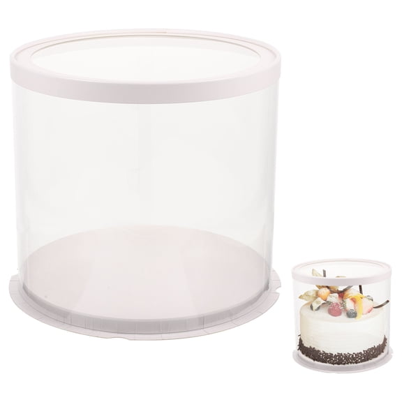 TAILTOSS Clear White Cake Carrier Set of 2, Portable Outdoor Storage Container for Cakes and Desserts