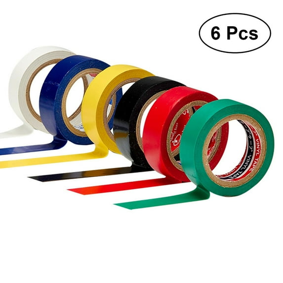 Monyance colored electrical tape Waterproof Insulation Tape 6 Rolls - 10M (6 Colors)(39.37X0.59X0.04Inches)