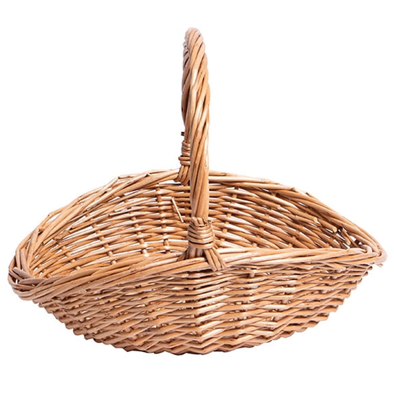 Monyance convenient storage basket Wicker Picnic Basket with Handle - Empty Gift Basket for Garden Fruit(9.06X7.09X6.69Inches)