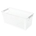 thumbnail image 1 of Monyance desktop storage basket Plastic Square Storage Basket Sundries Storage Box Desktop Organizer Container for Home Office (White)(11.42X5.31X4.92Inches), 1 of 10
